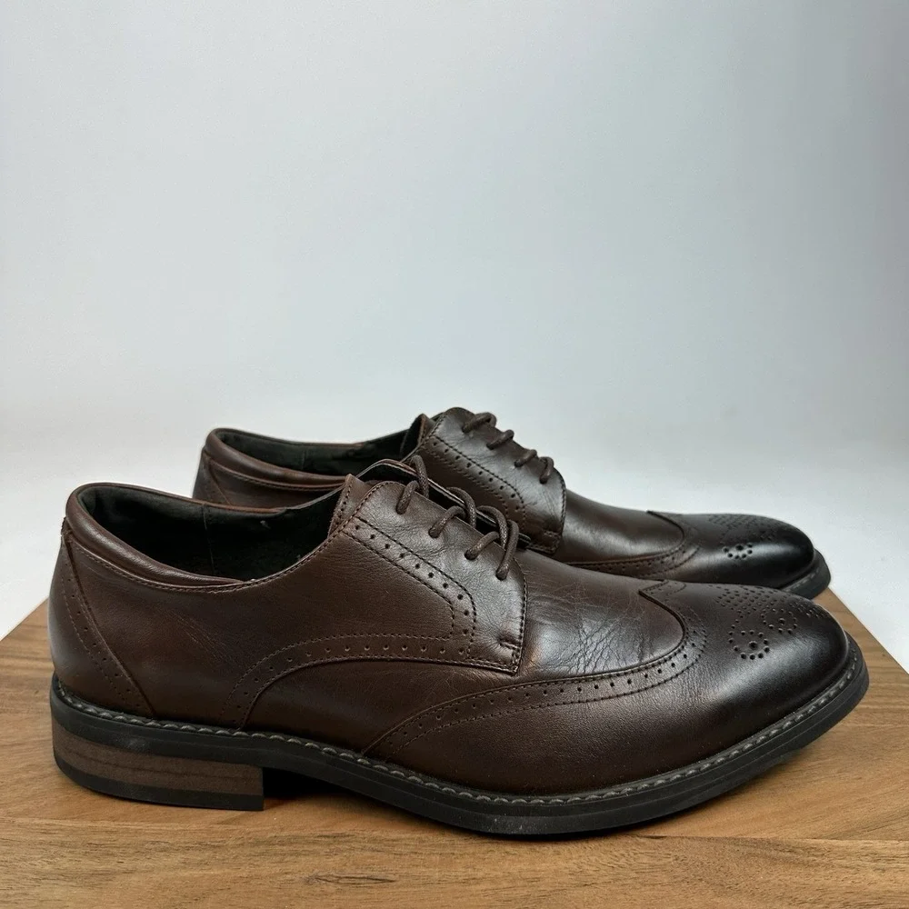 New Mens Joseph Abboud Leather Wingtip Business Casual Shoes Sz 11 D‎